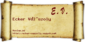 Ecker Vászoly névjegykártya